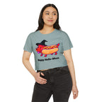 "Happy Hallo-Ween" Hotdog Costume Cropped Tee