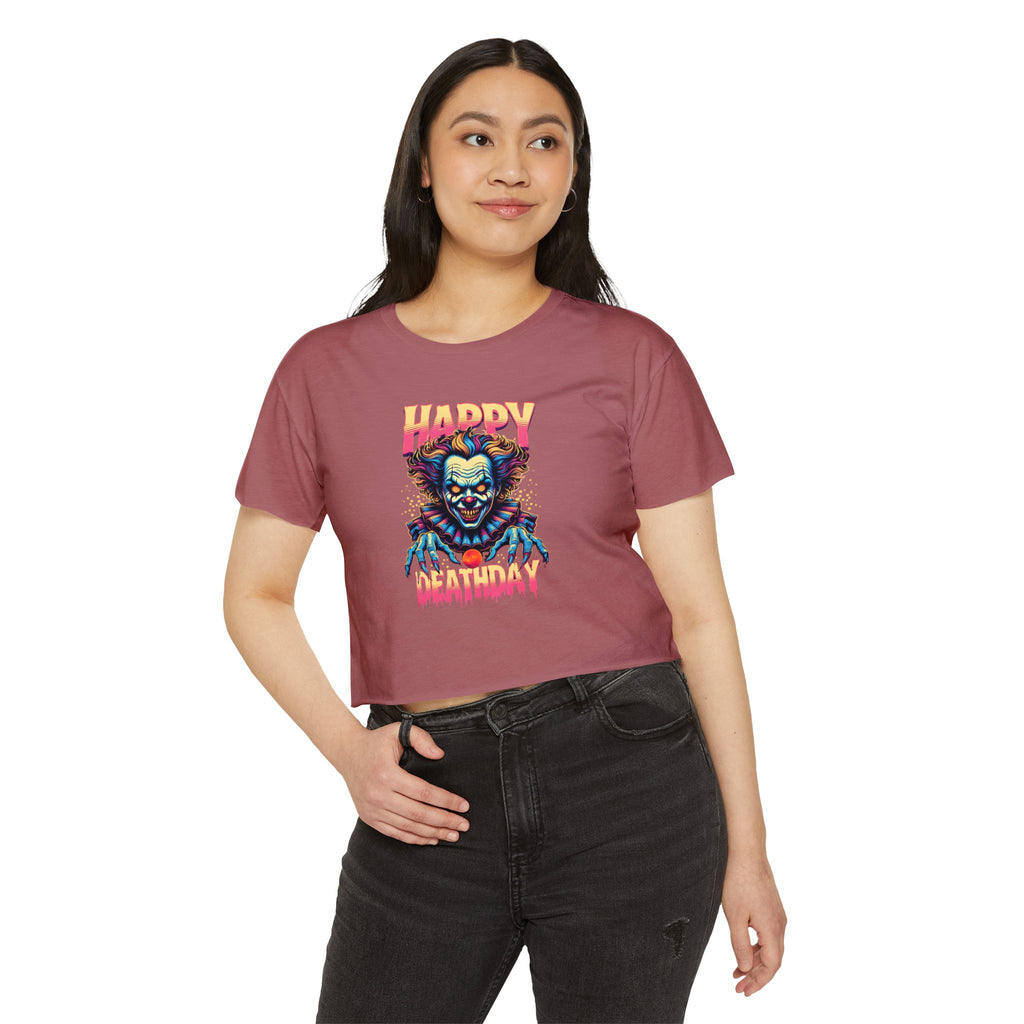 "Happy Deathday" Clown Cropped Tee
