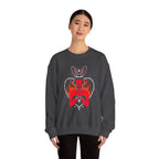 Edgy Bunny Heart Crewneck Sweatshirt