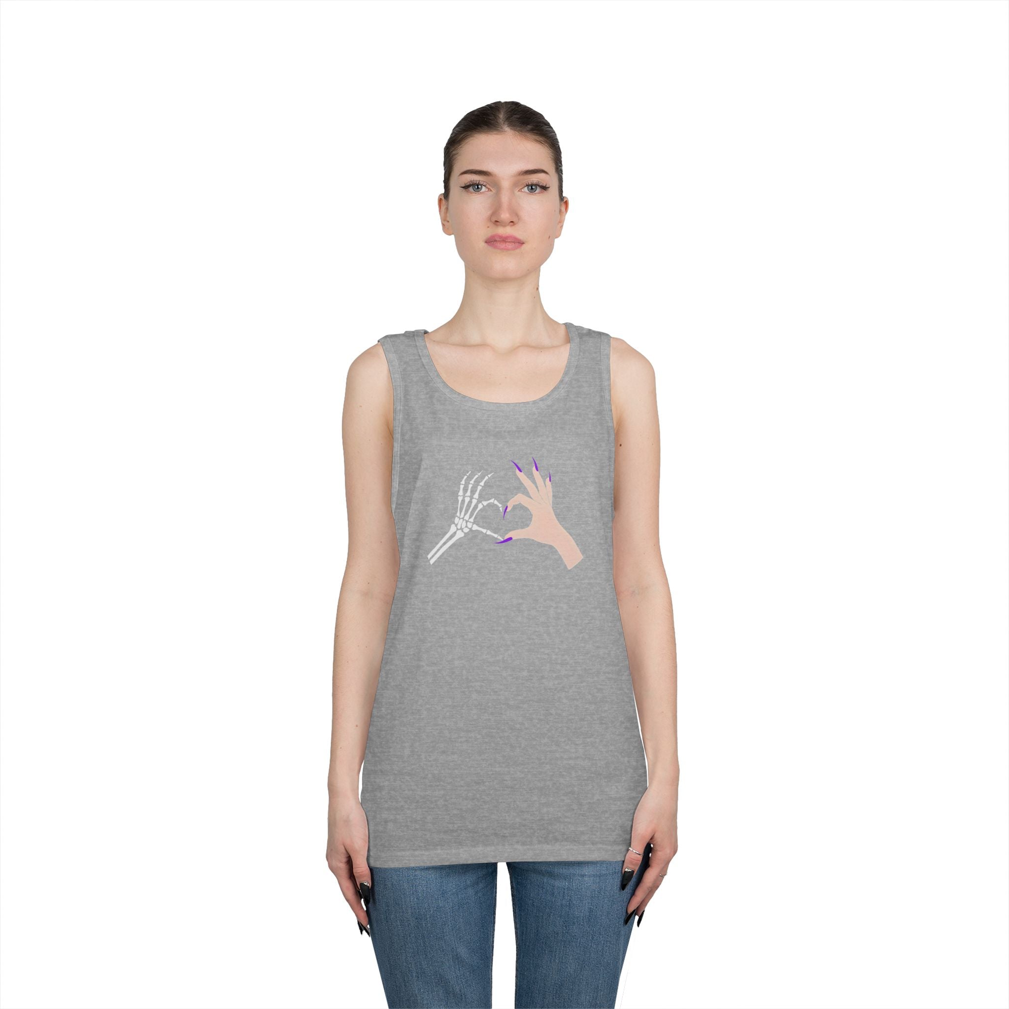 Skeleton Hand Heart Tank