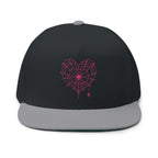 Spiderweb Heart Embroidered Flat Bill Cap