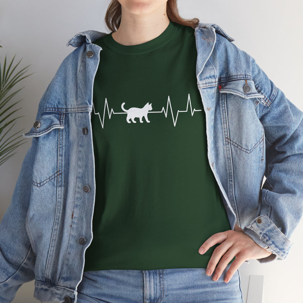 White Cat Heartbeat Tee