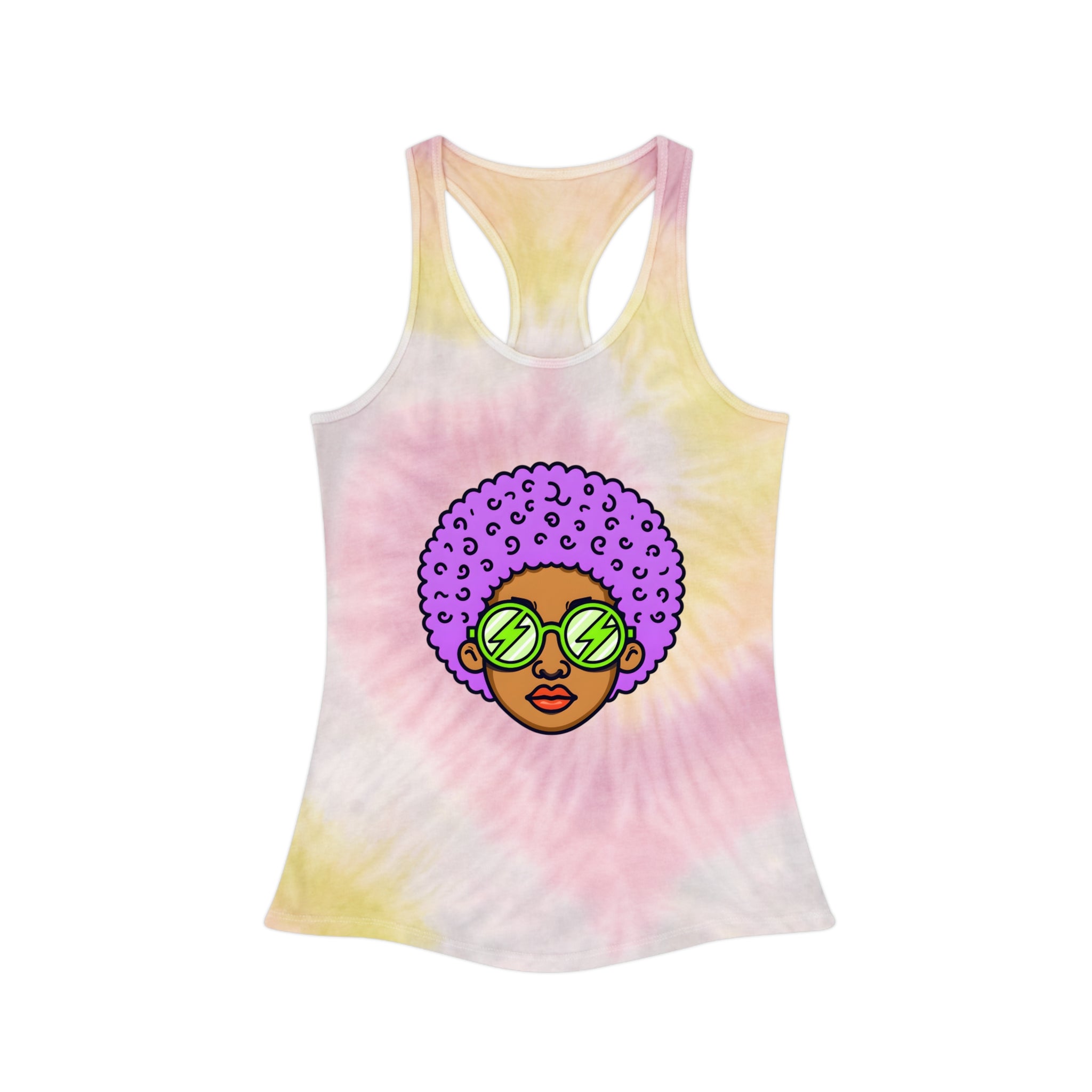 Afro Tie-Dye Racerback Tank
