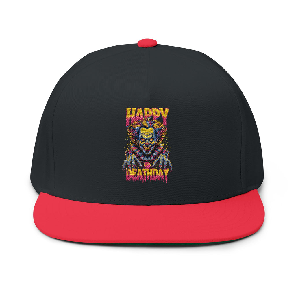"Happy Deathday" Clown Embroidered Flat Bill Cap