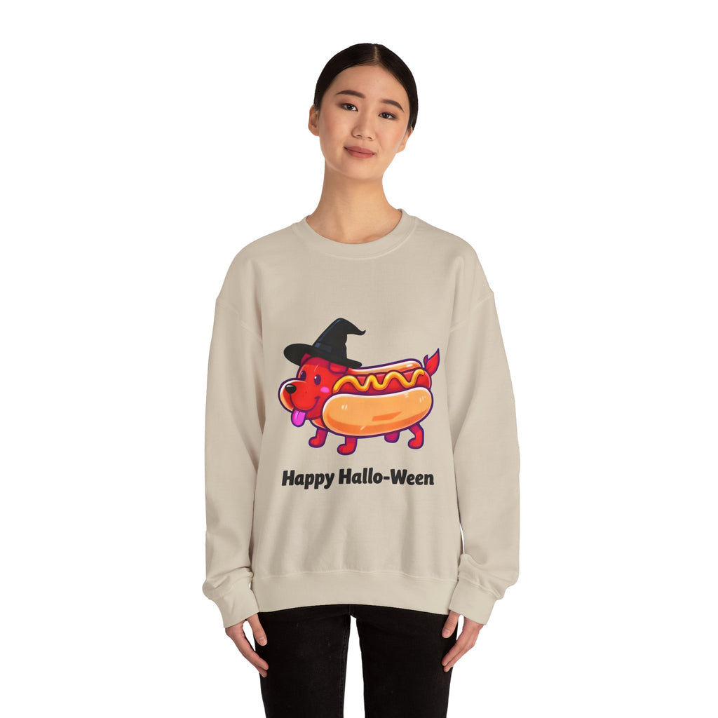 "Happy Hallo-Ween" Hotdog Costume Crewneck Sweatshirt