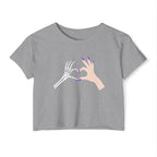 Skeleton Hand Heart Cropped Tee