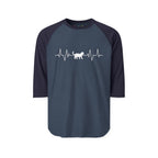 White Cat Heartbeat 3/4th Sleeve Raglan Shirt