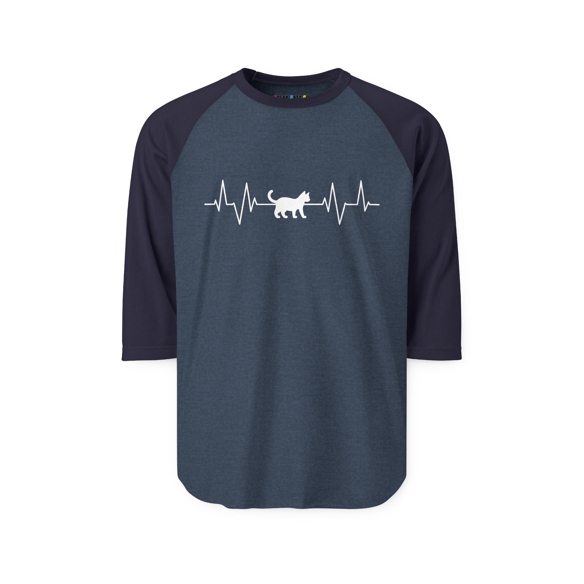 White Cat Heartbeat 3/4th Sleeve Raglan Shirt