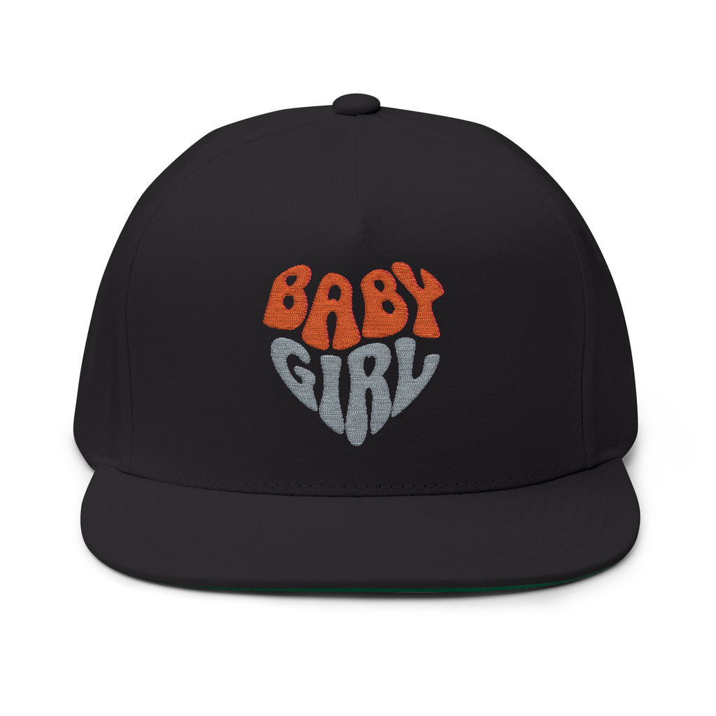Baby Girl Flat Bill Cap with Embroidery