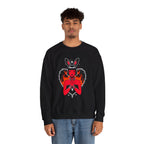 Edgy Bunny Heart Crewneck Sweatshirt