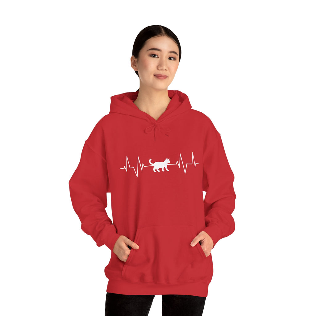 White Cat Heartbeat Hoodie