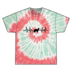 Black Cat Heartbeat Tie-Dye Tee