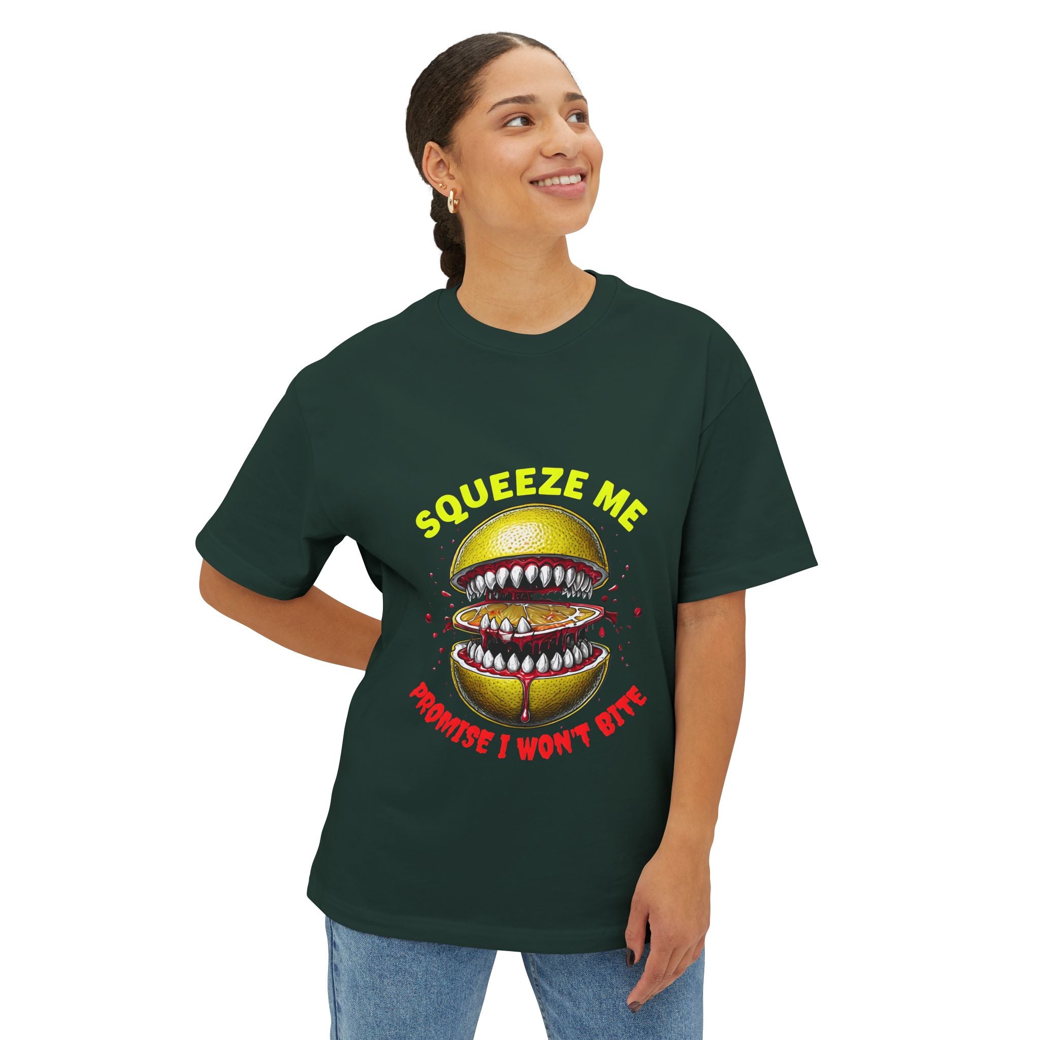 Humorous Oversized Tee - Squeeze Me, Lemonade Anyone?