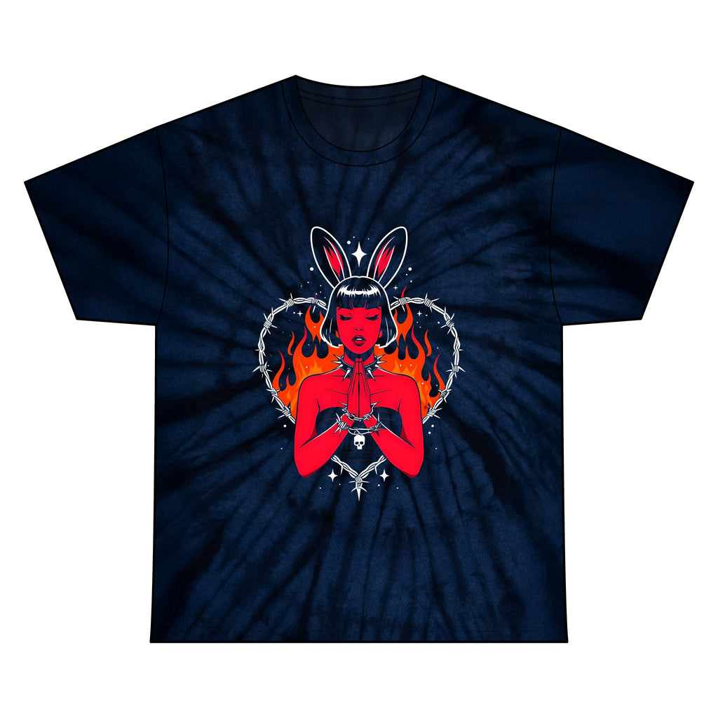 Edgy Bunny Heart Tie-Dye Tee