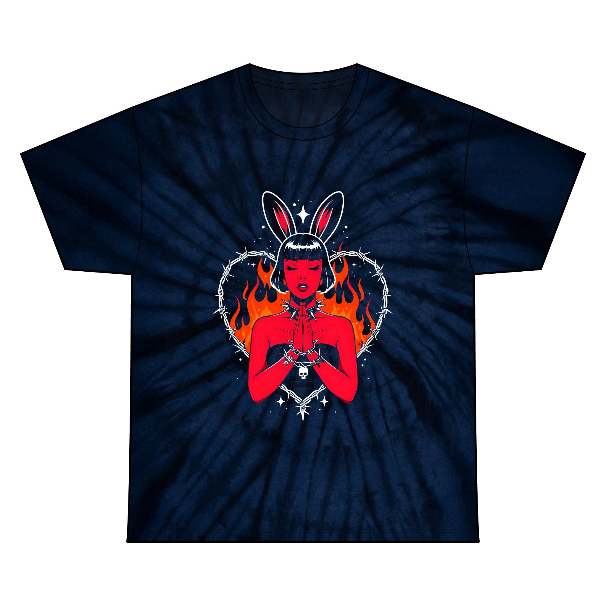 Edgy Bunny Heart Tie-Dye Tee