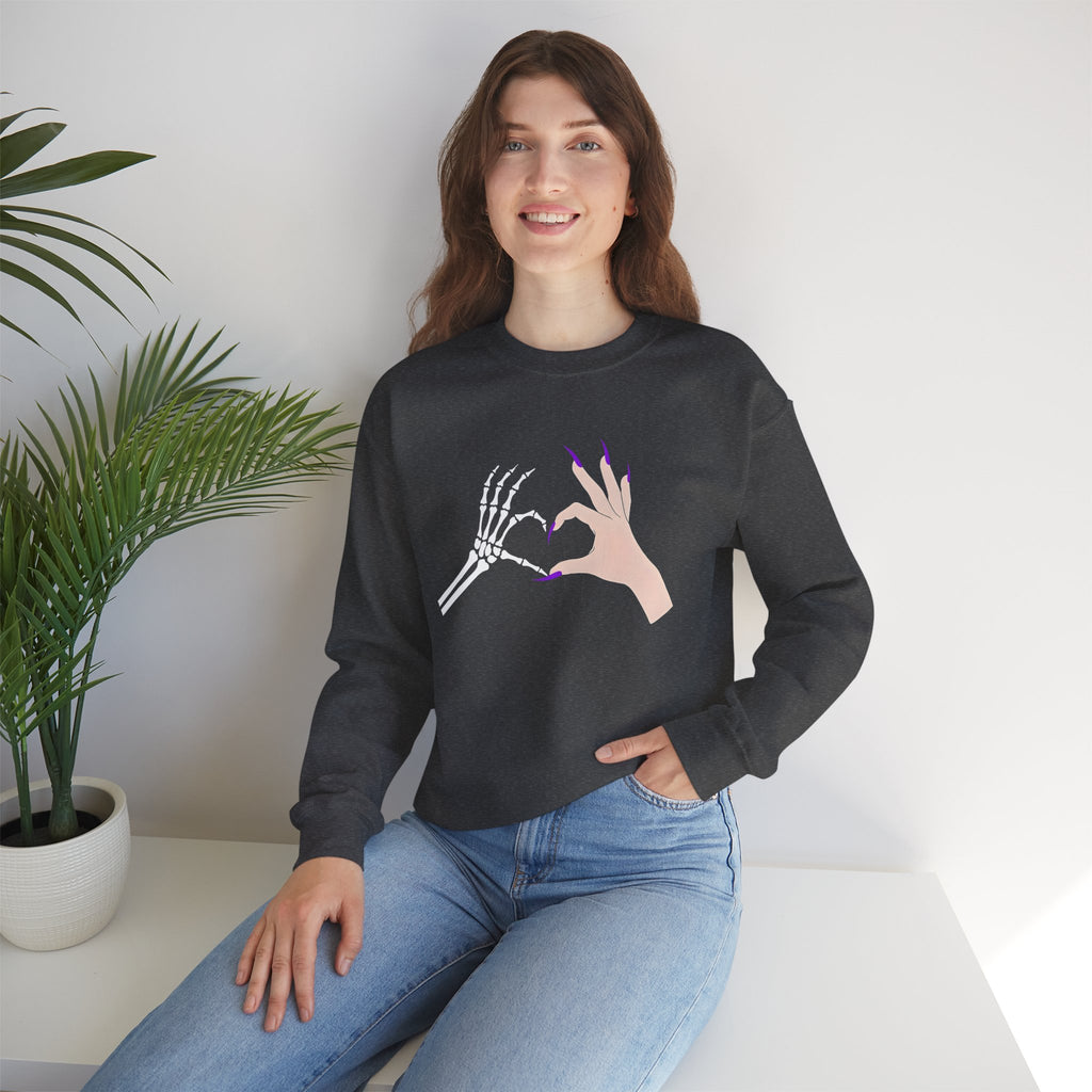 Skeleton Hand Heart Crewneck Sweatshirt