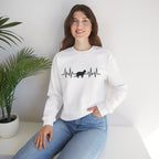 Black Cat Heartbeat Crewneck Sweatshirt