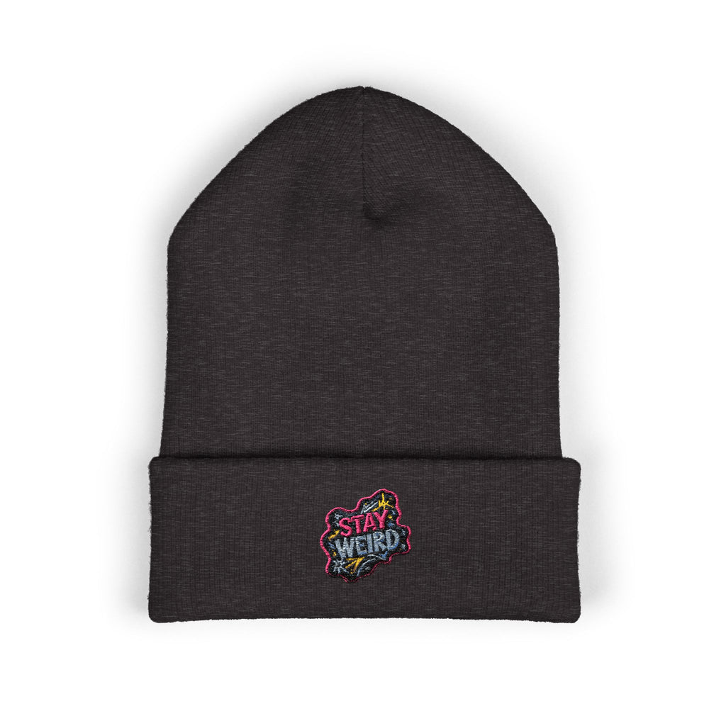 Embroidered Stay Weird Beanie