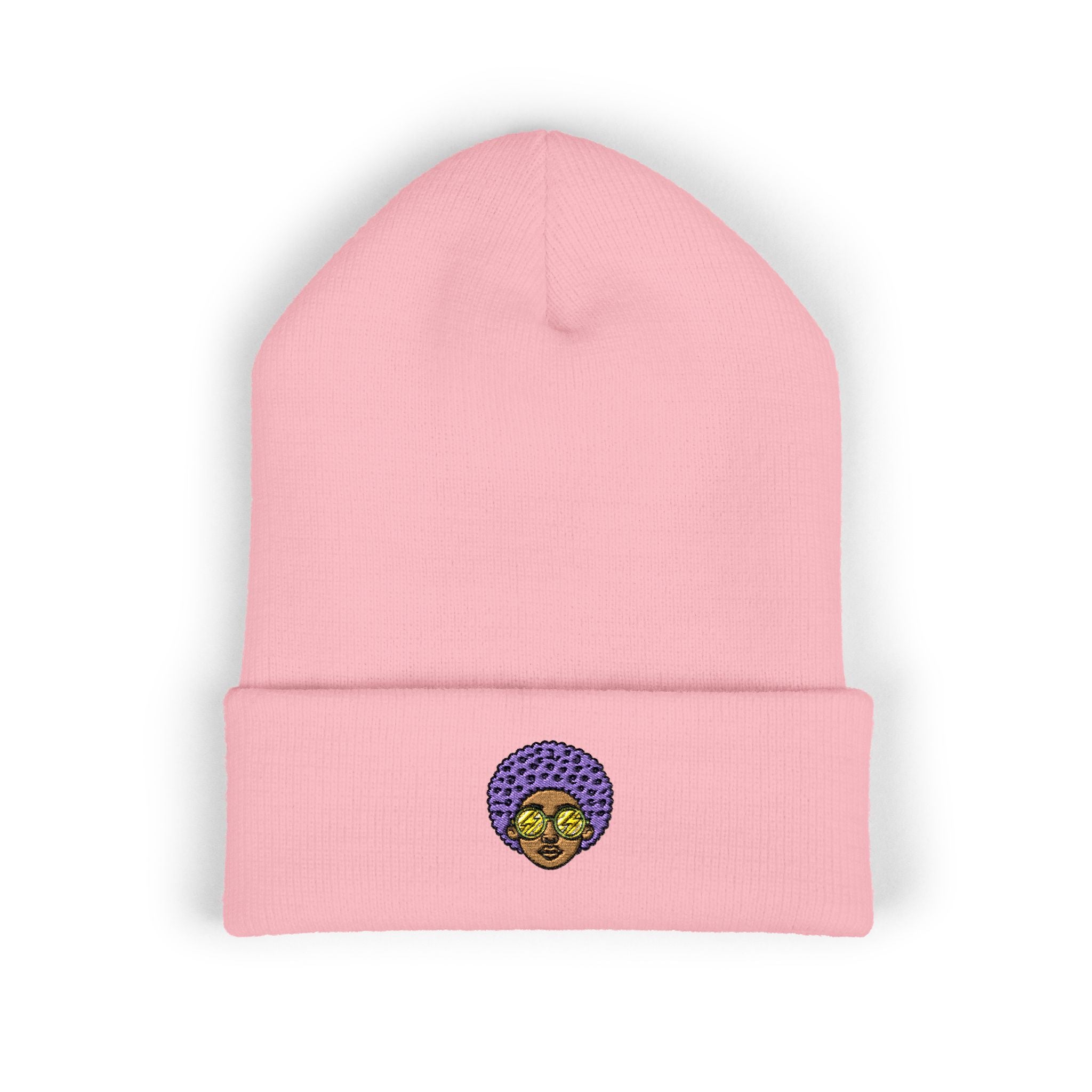 Afro Embroidered Cuffed Beanie