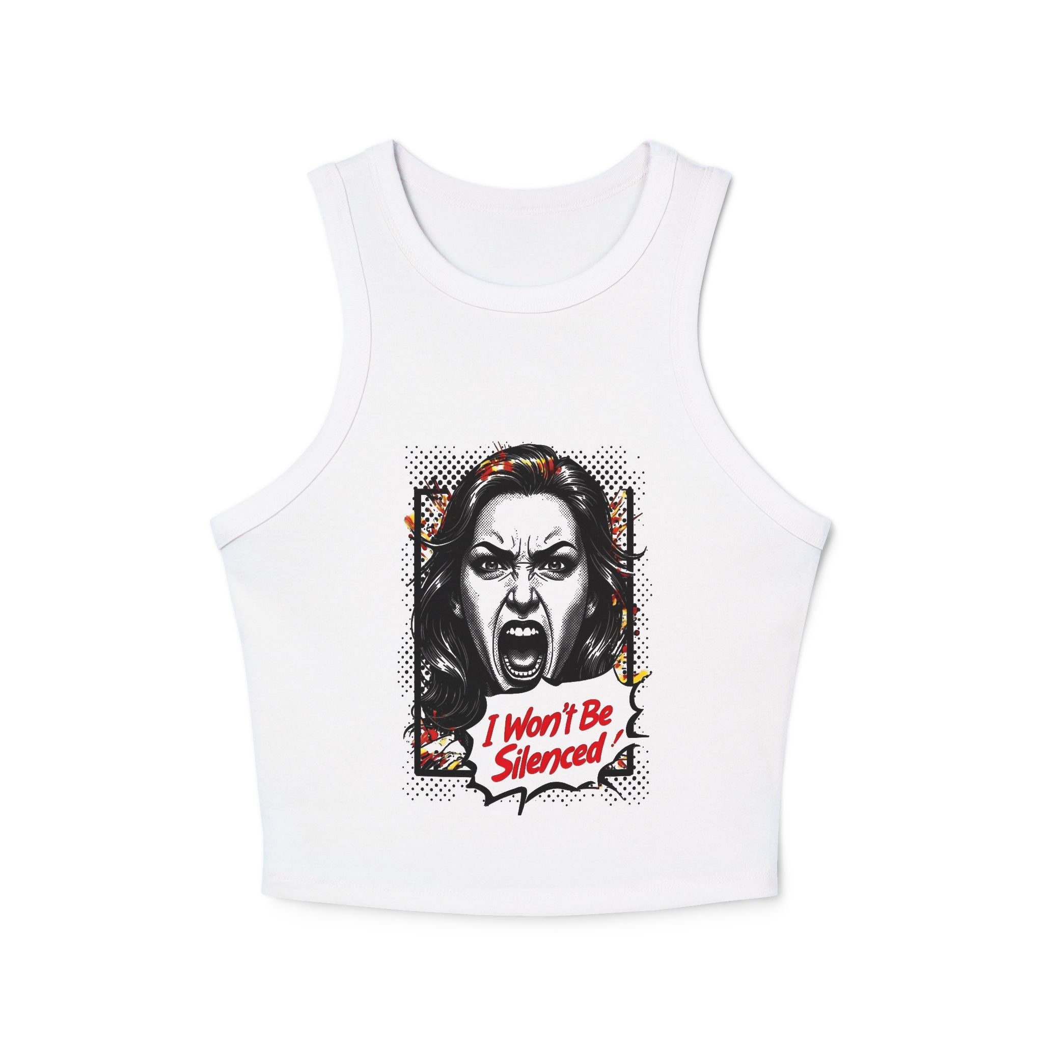 Graphic Crop Tank Top - I Won't Be Silenced