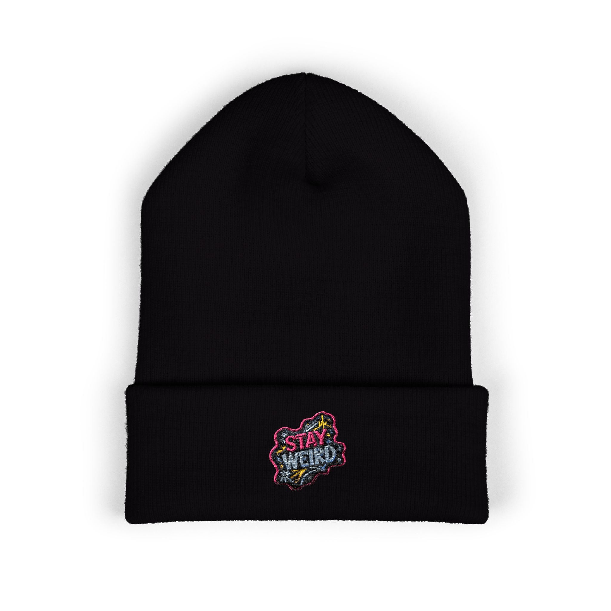 Embroidered Stay Weird Beanie