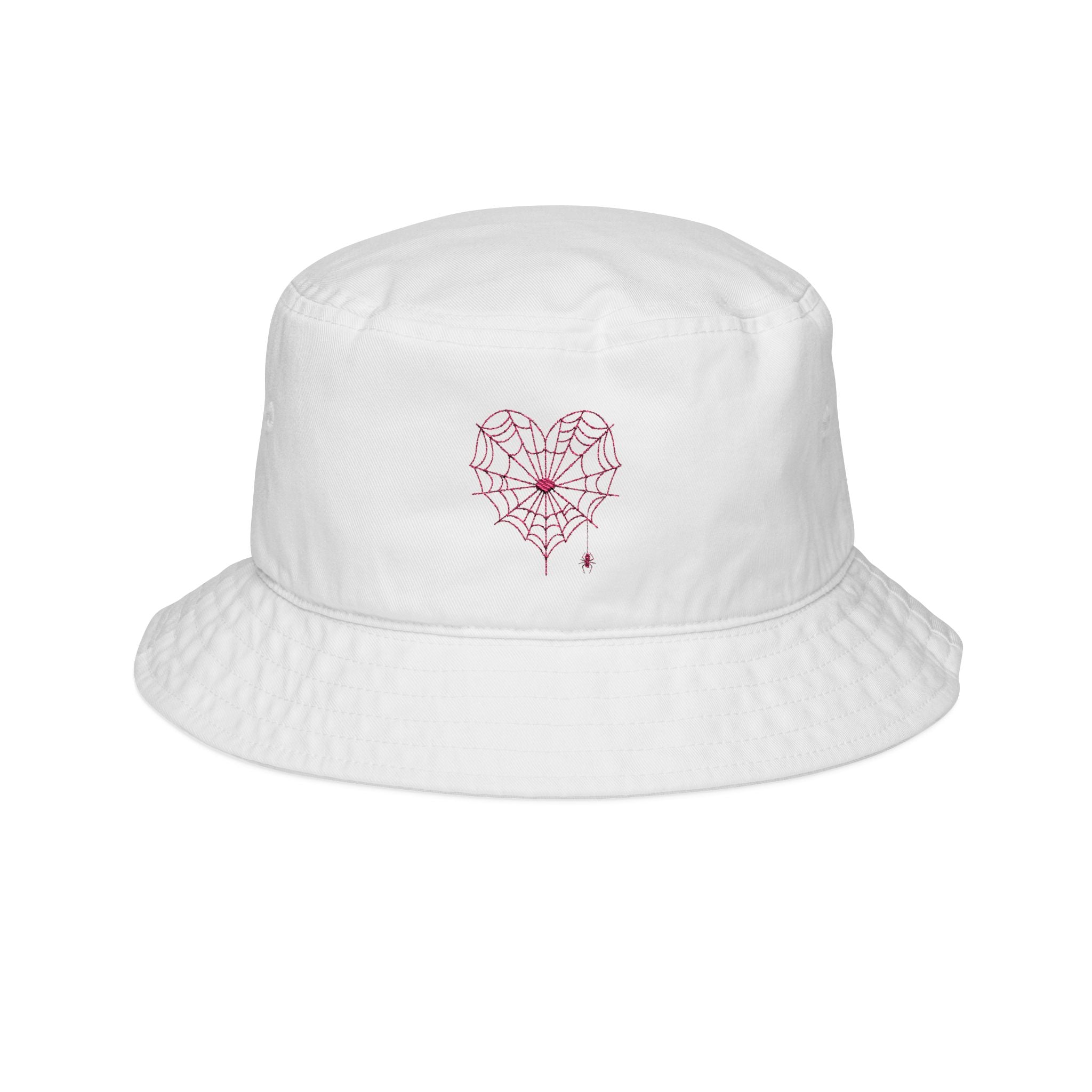 Spiderweb Heart Embroidered Bucket Hat