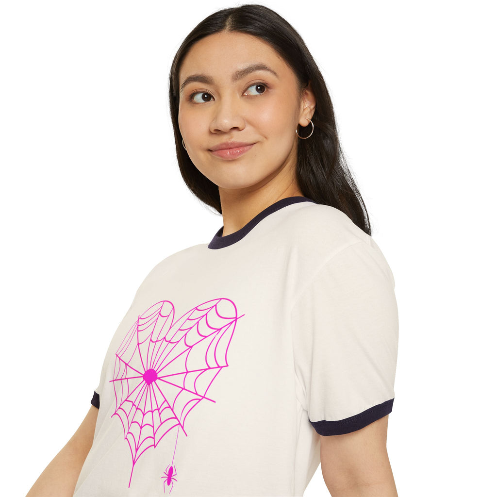 Spiderweb Heart Ringer Tee