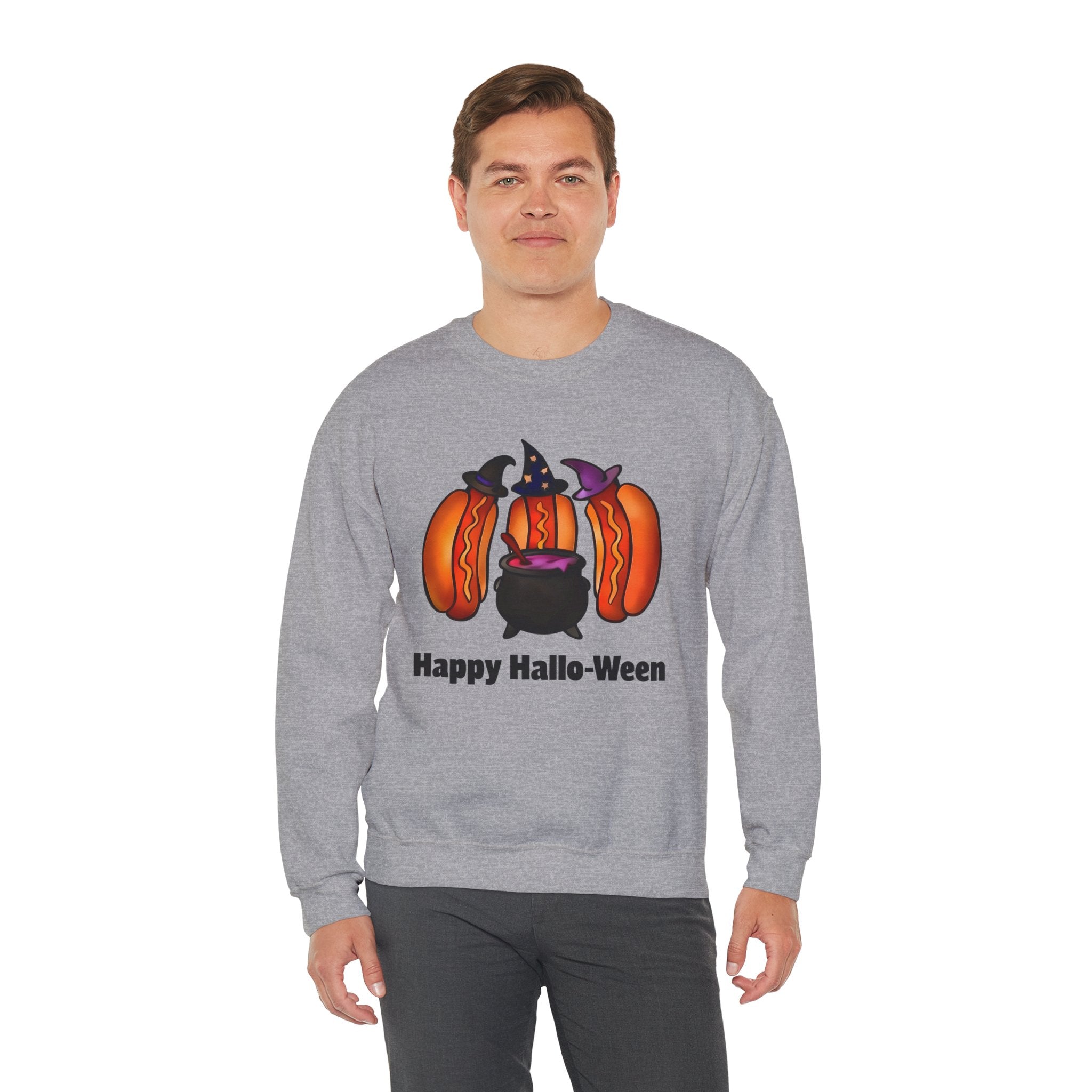 "Happy Hallo-Ween" Hotdog Witches Crewneck Sweatshirt