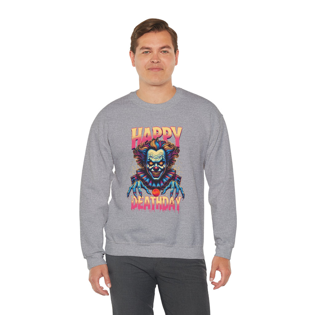 "Happy Deathday" Clown Crewneck Sweatshirt