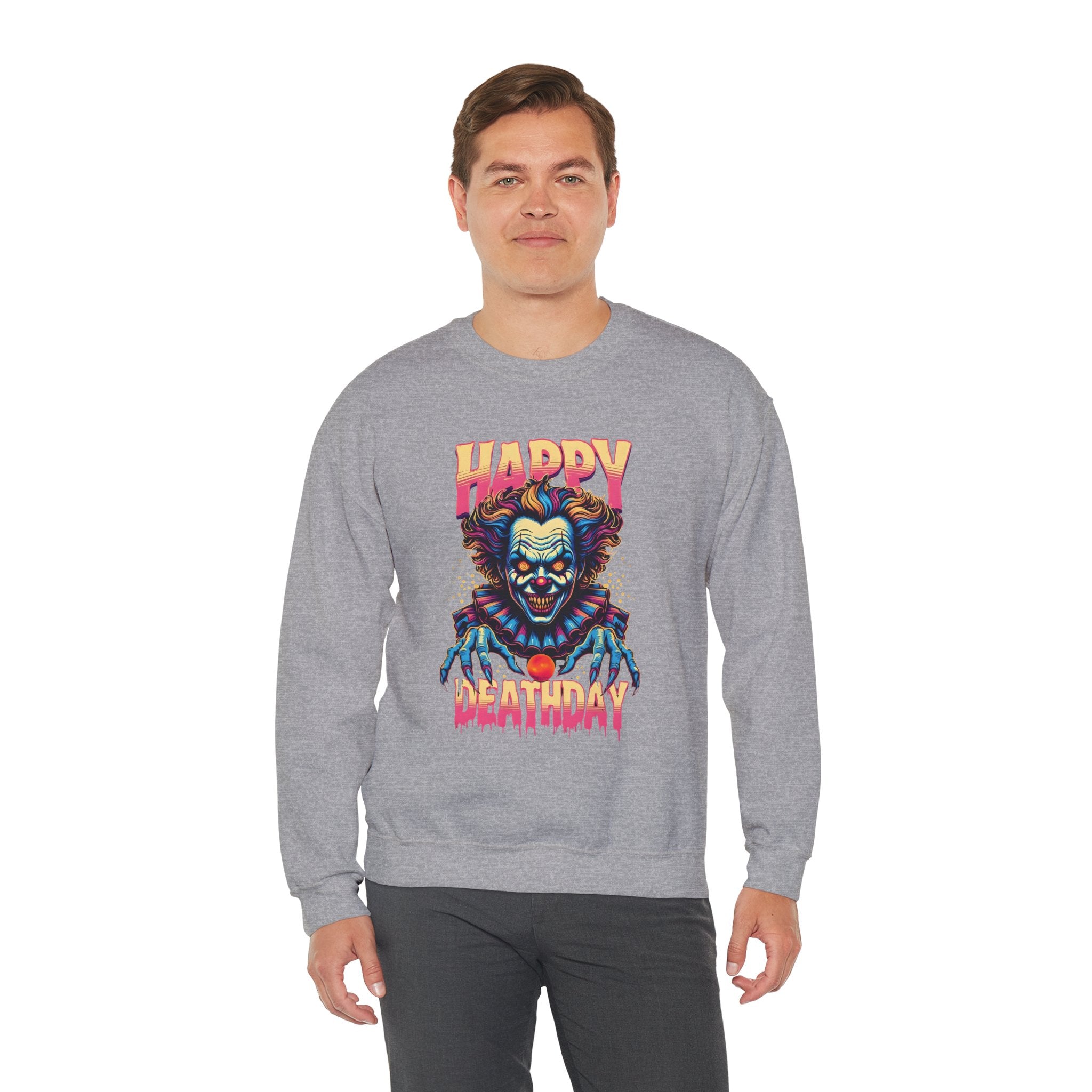 "Happy Deathday" Clown Crewneck Sweatshirt