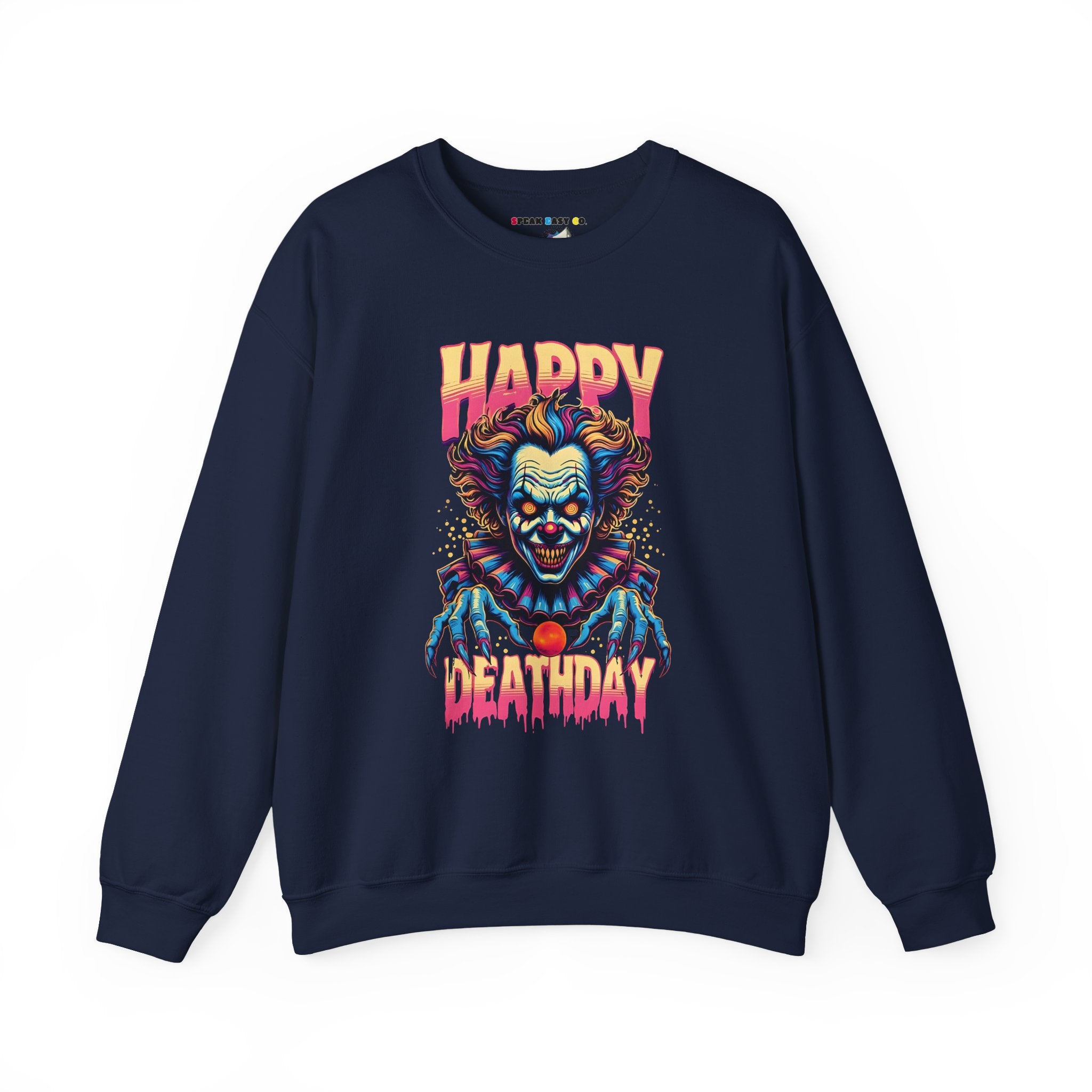 "Happy Deathday" Clown Crewneck Sweatshirt
