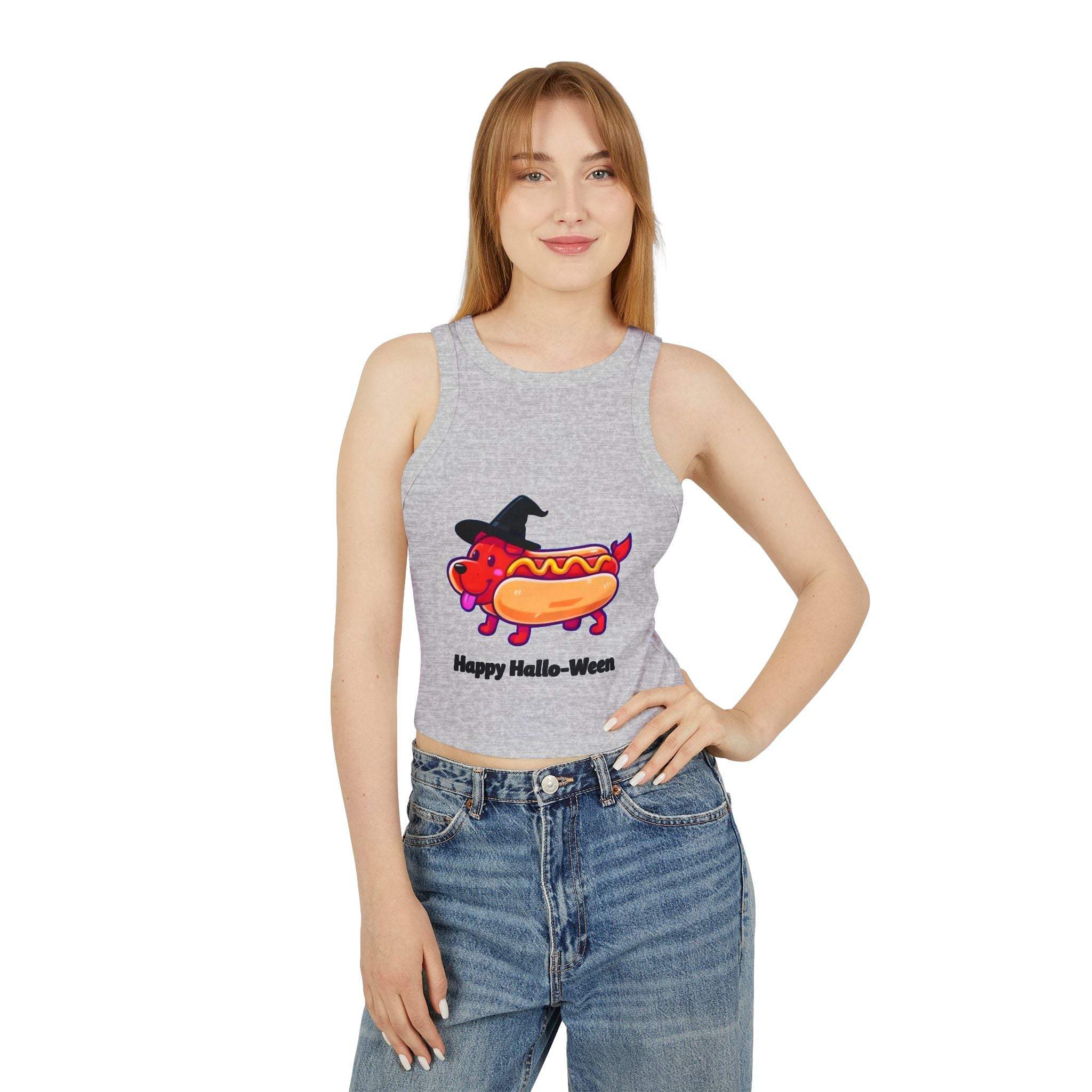 "Happy Hallo-Ween" Hotdog Costume Racer Tank