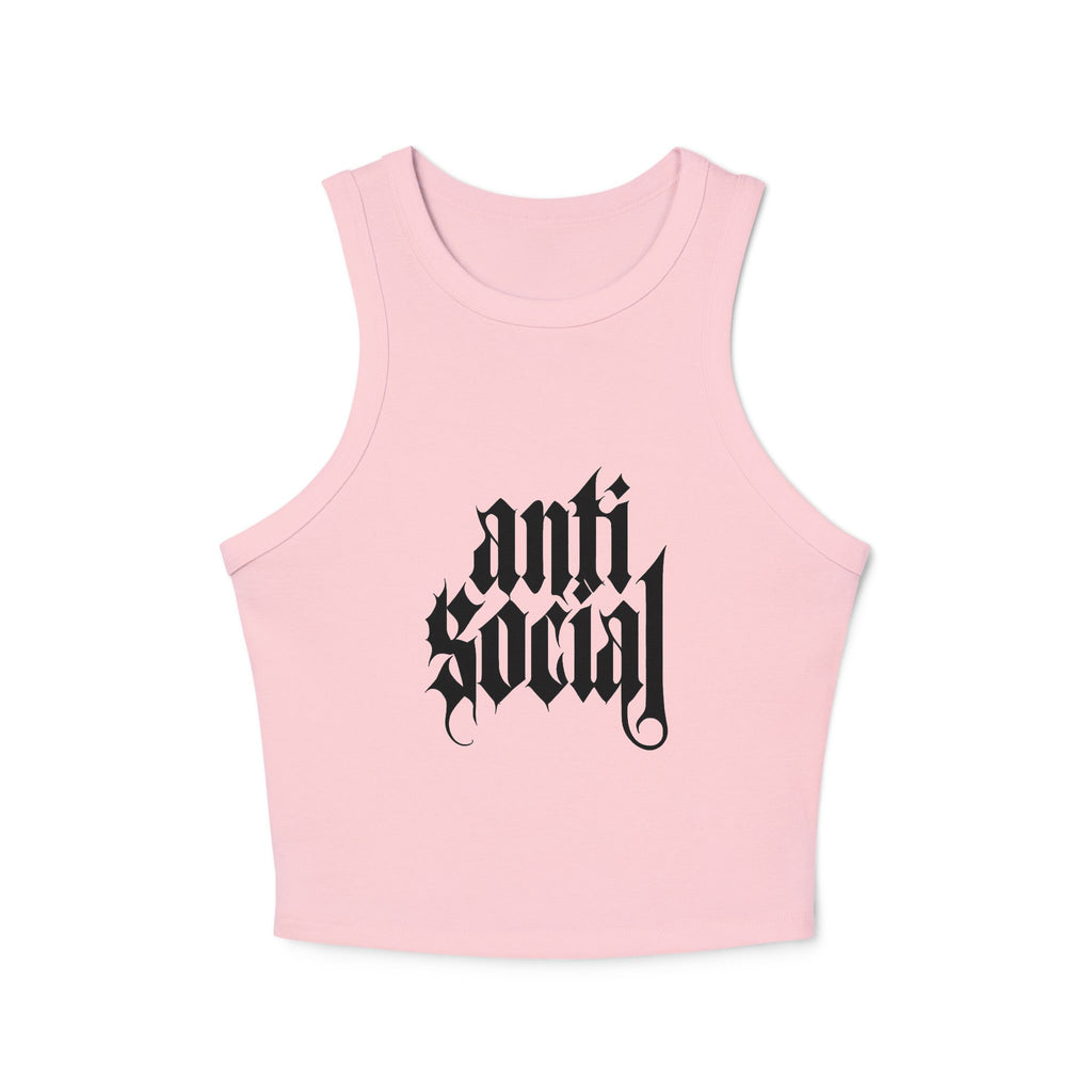 Anti-Social Micro Rib Racer Tank Top