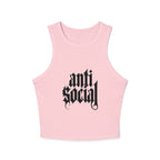 Anti-Social Micro Rib Racer Tank Top