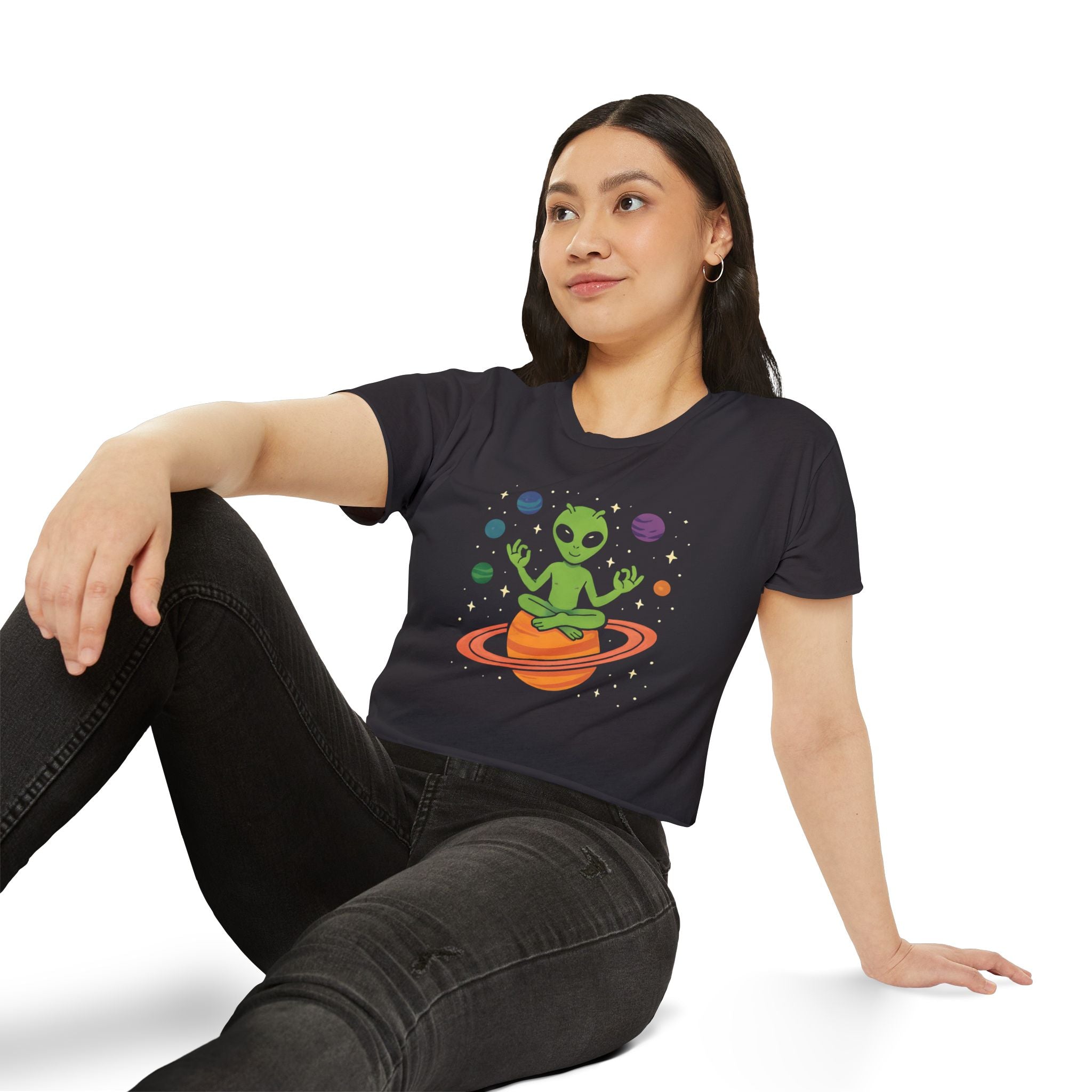Galactic Alien Cropped Tee