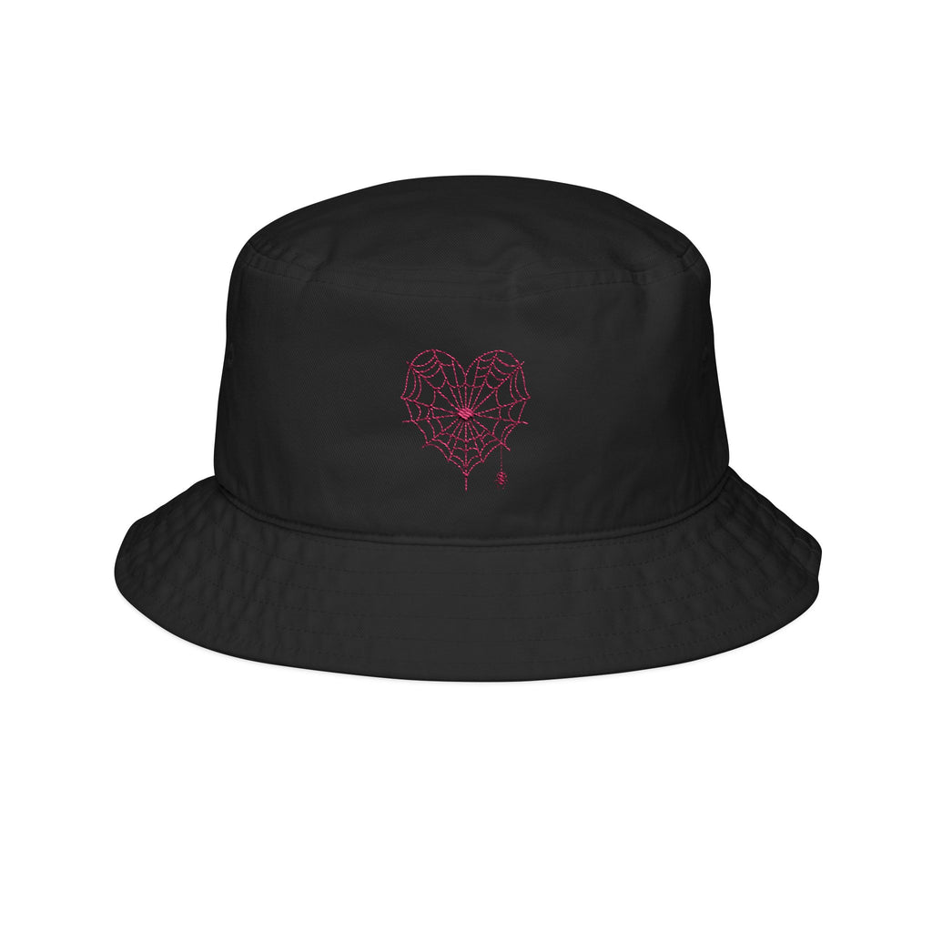 Spiderweb Heart Embroidered Bucket Hat