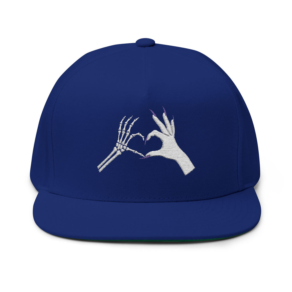 Skeleton Hand Heart Empowerment Flat Bill Cap