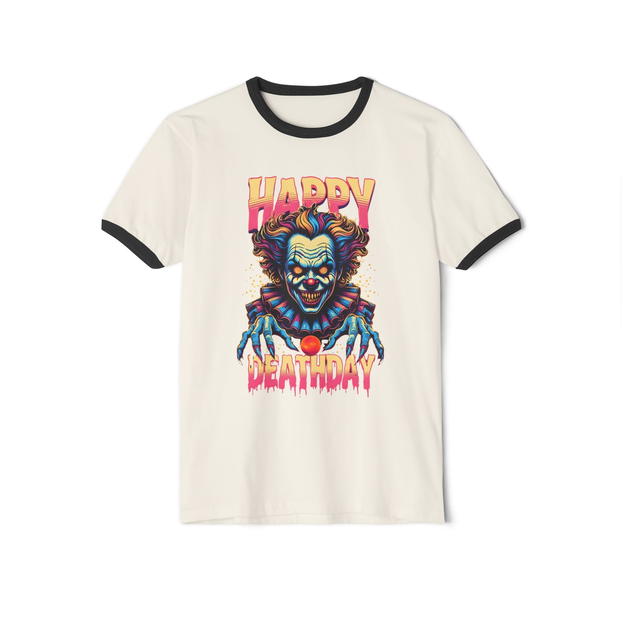 "Happy Deathday" Clown Ringer Tee
