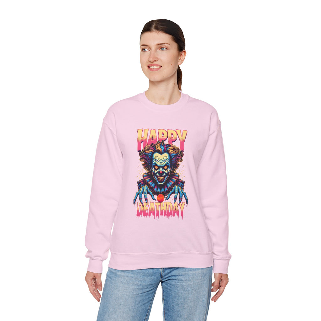 "Happy Deathday" Clown Crewneck Sweatshirt