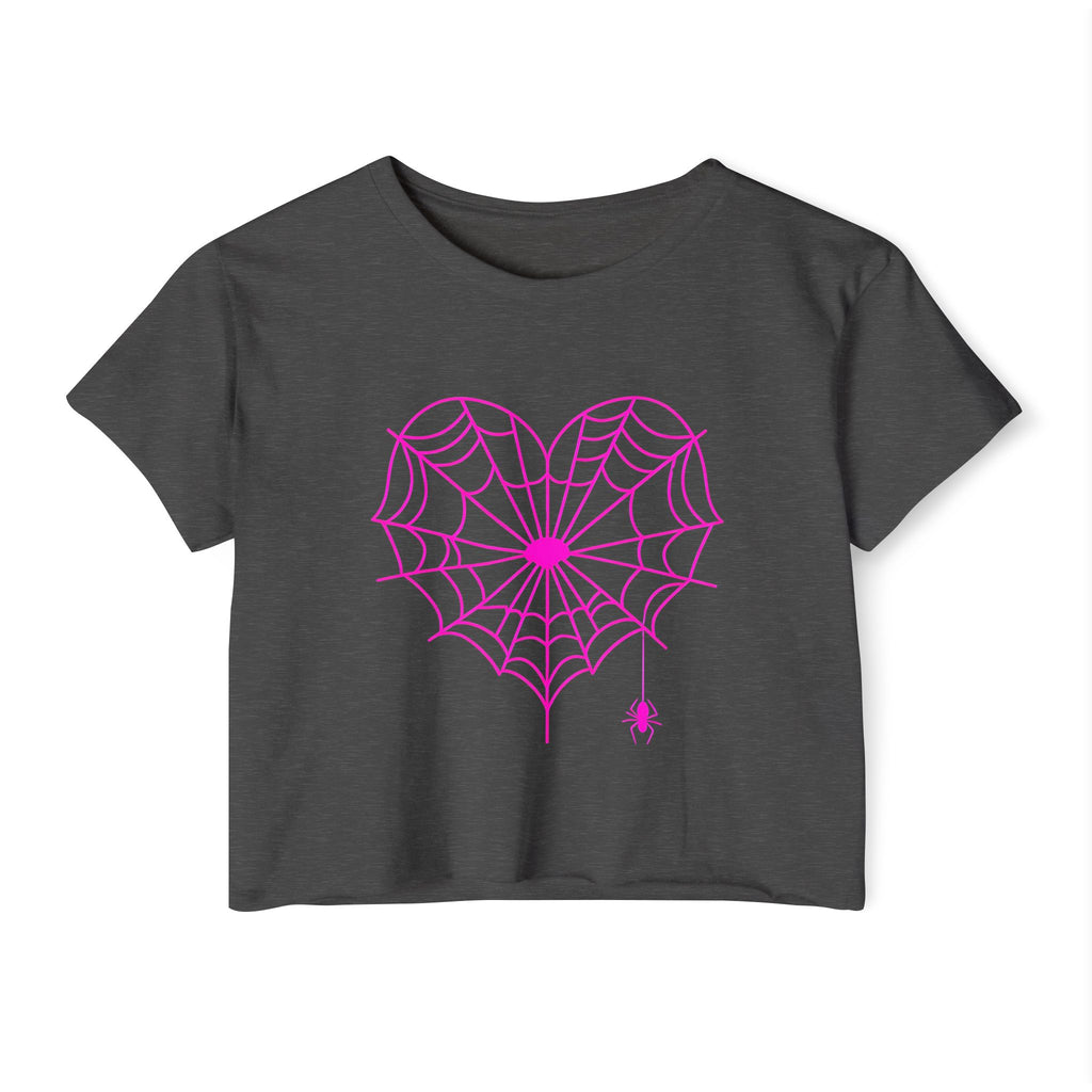 Spiderweb Heart Cropped Tee