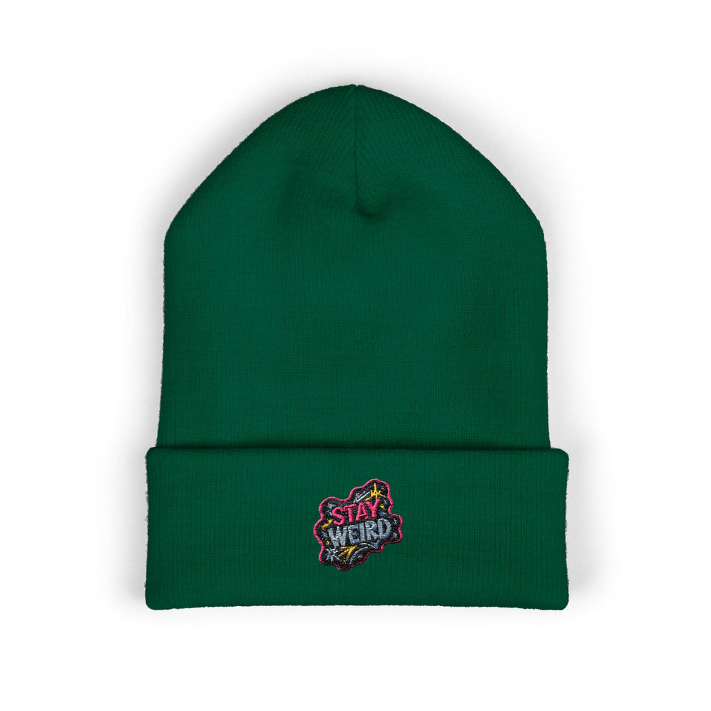 Embroidered Stay Weird Beanie