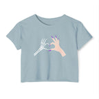 Skeleton Hand Heart Cropped Tee