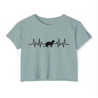 Black Cat Heartbeat Cropped Tee