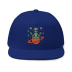 Galactic Alien Embroidered Flat Bill Cap