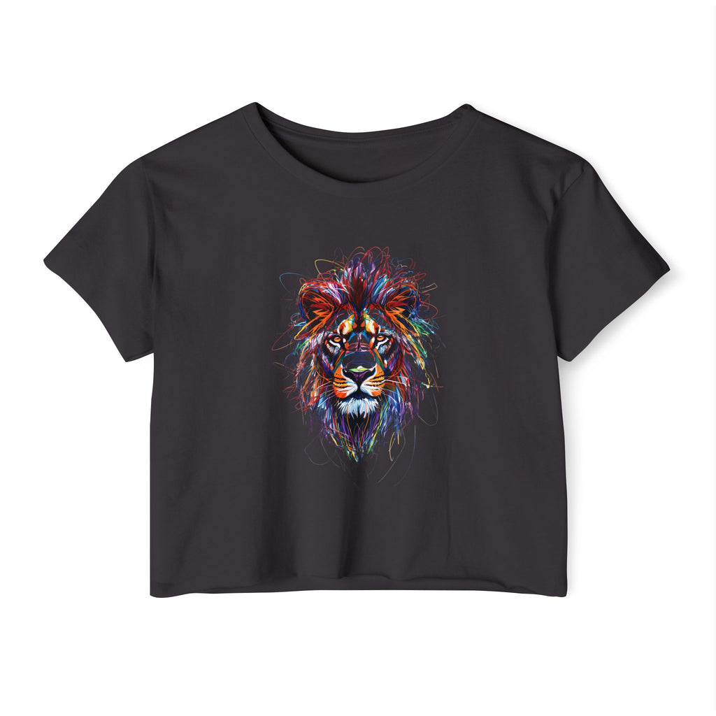 Lion Scribble Cropped Tee