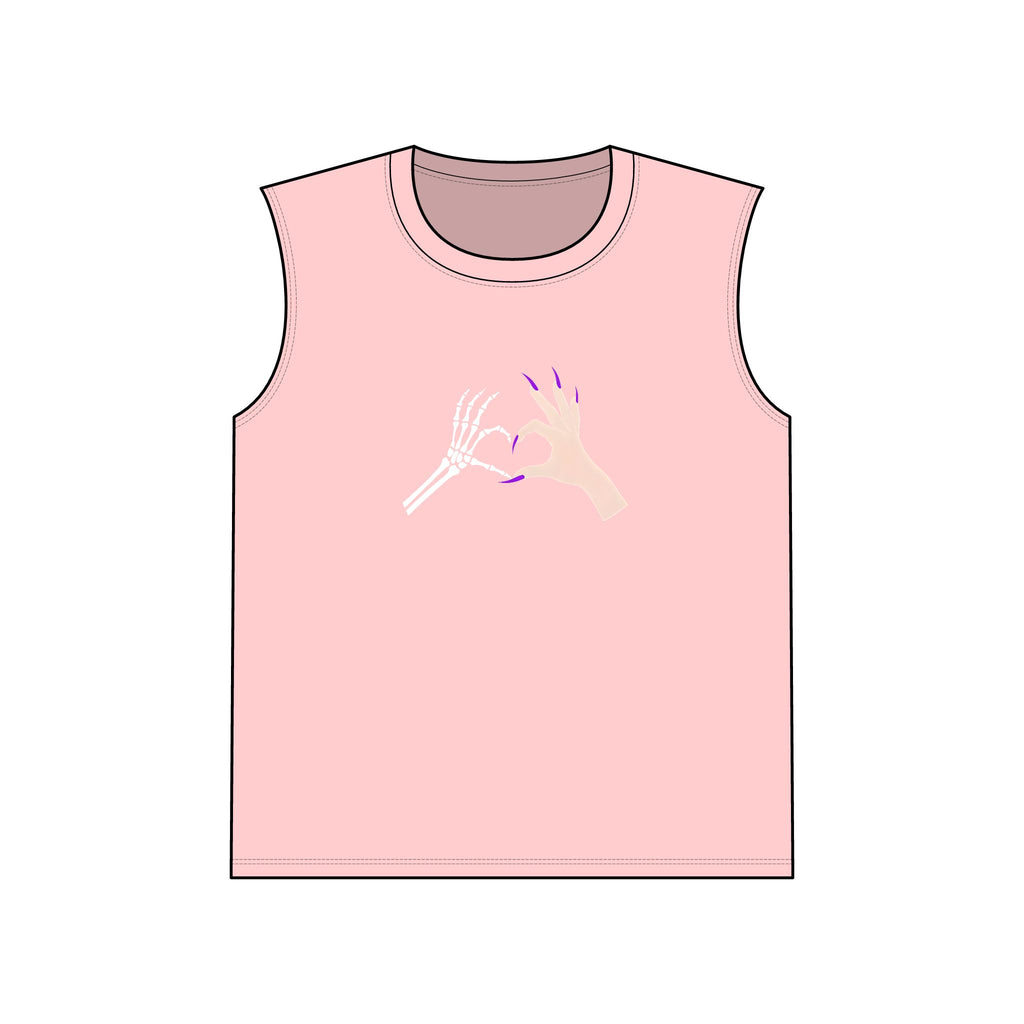 Skeleton Hand Heart Muscle Tank