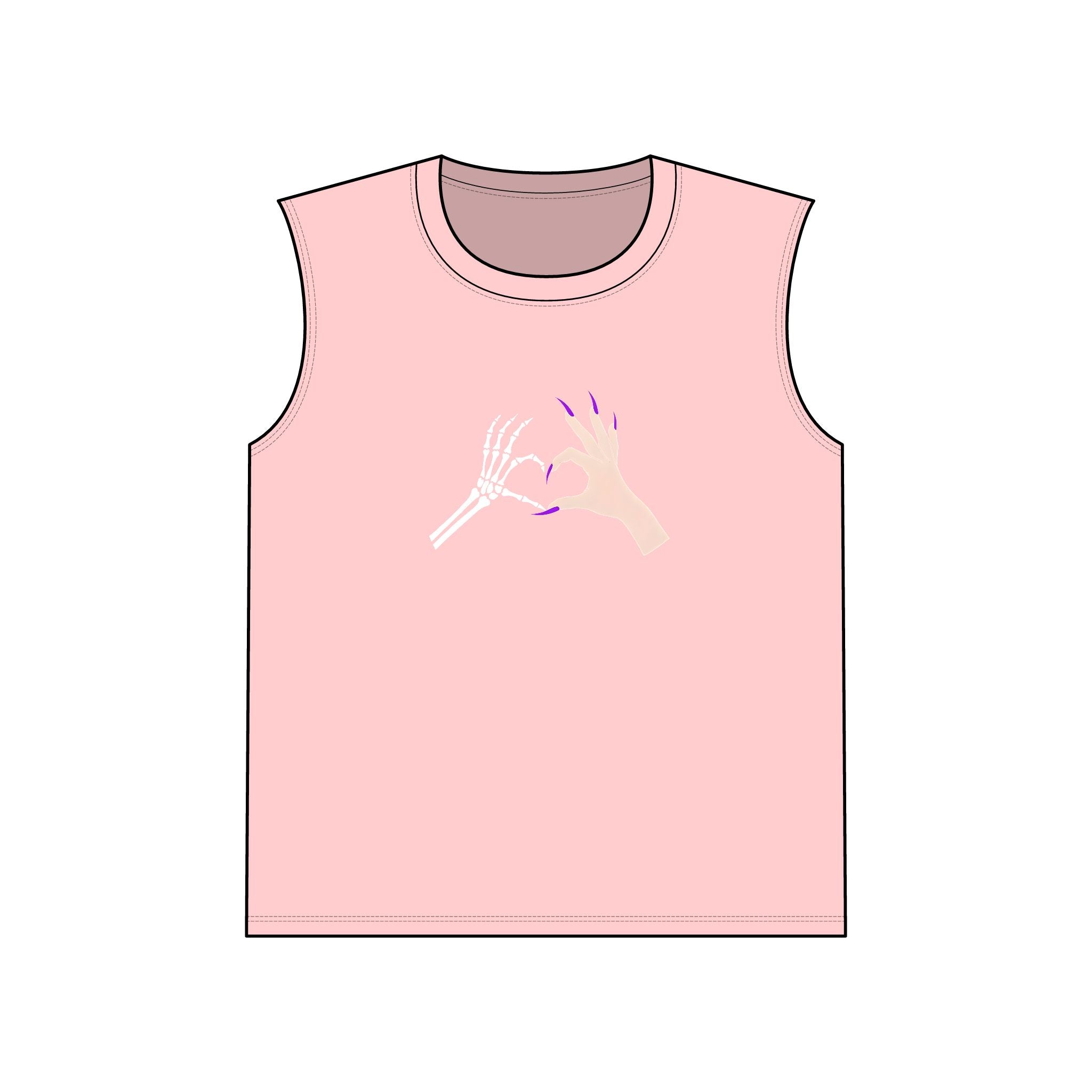 Skeleton Hand Heart Muscle Tank