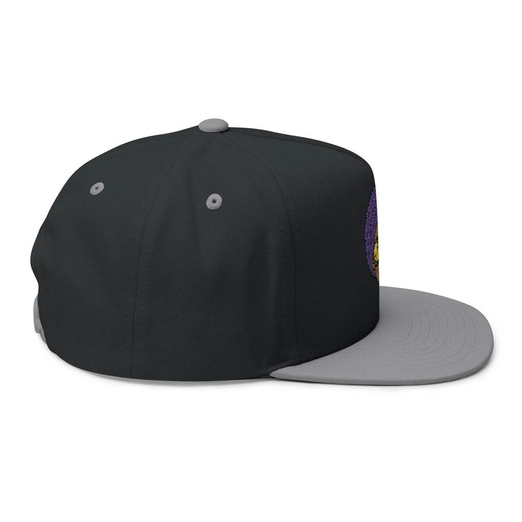 Afro Embroidered Flat Bill Cap