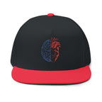 Heart & Brain Embroidered Flat Bill Cap