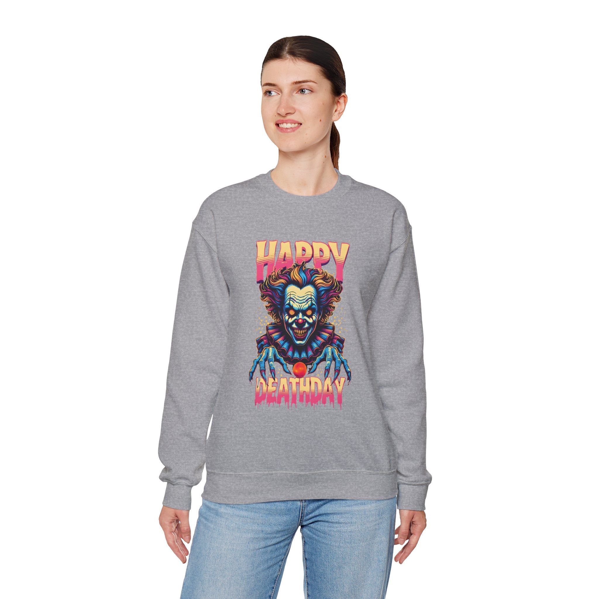 "Happy Deathday" Clown Crewneck Sweatshirt